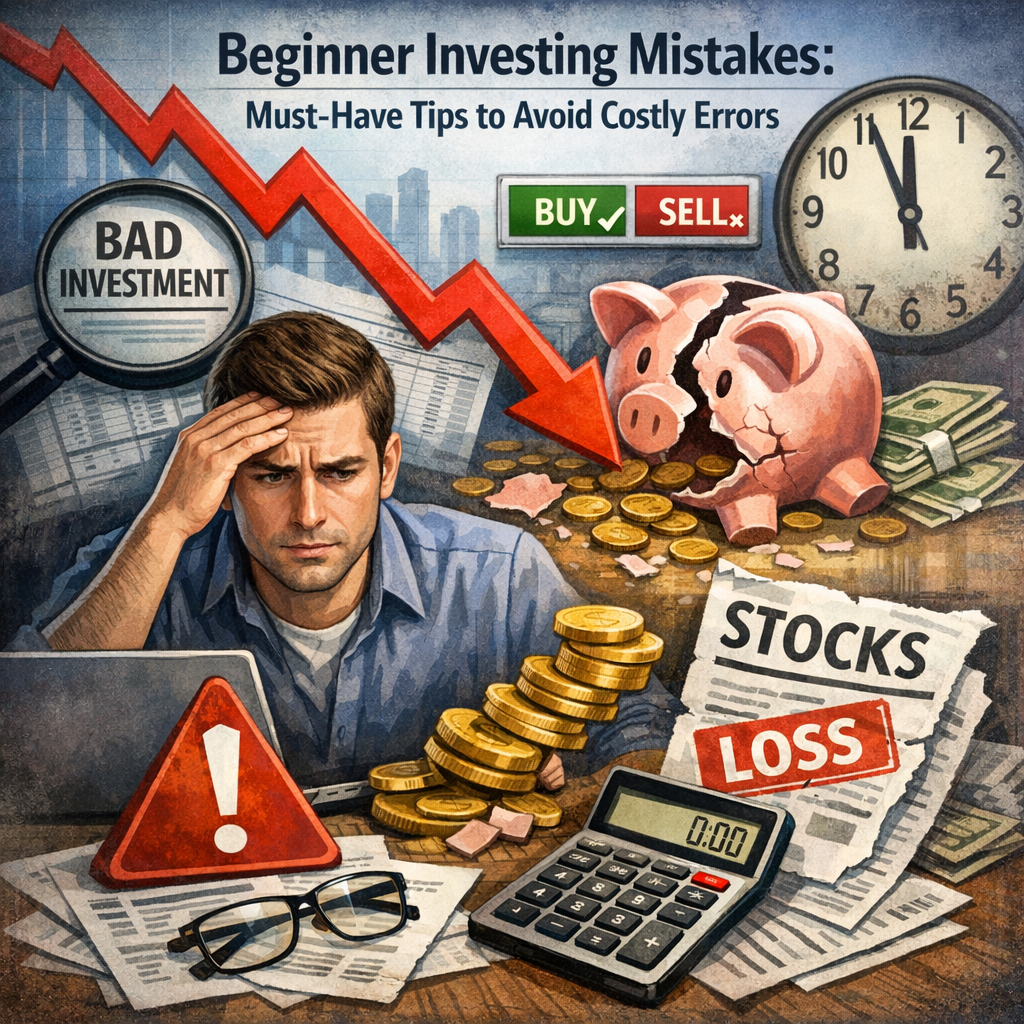 Illustration of Beginner Investing Mistakes: Must-Have Tips to Avoid Costly Errors