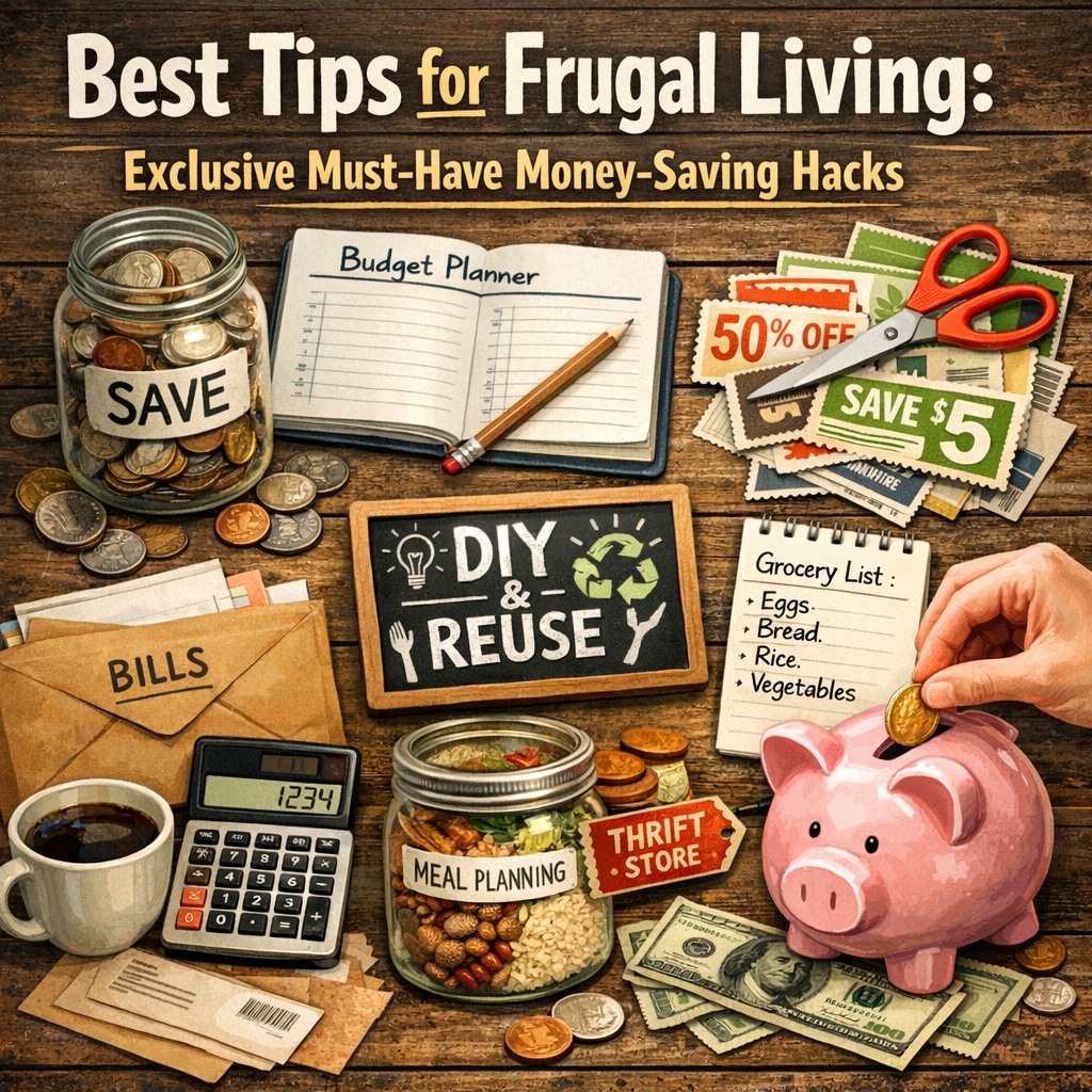 Illustration of Best Tips for Frugal Living: Exclusive Must-Have Money-Saving Hacks