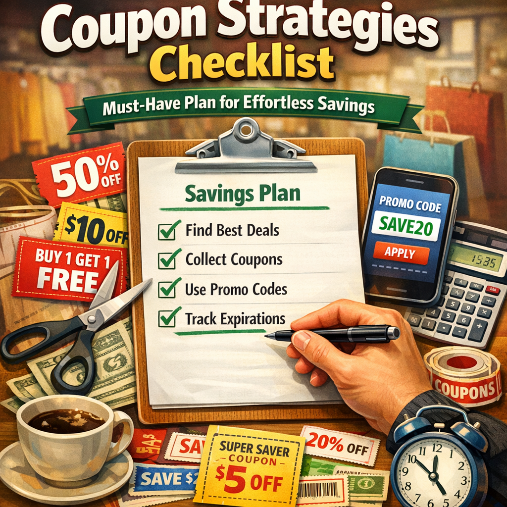 Illustration of Coupon Strategies Checklist: Must-Have Plan for Effortless Savings