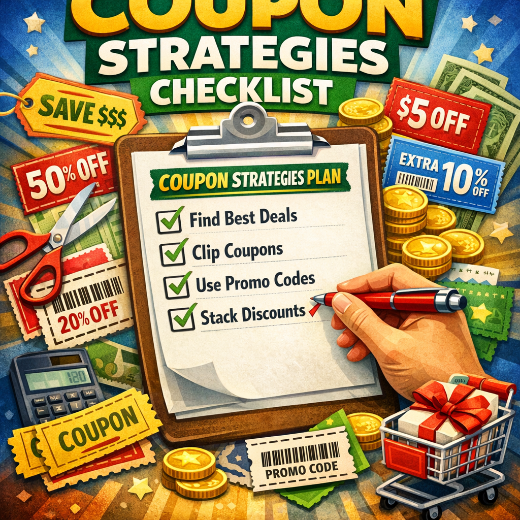 Illustration of Coupon Strategies Checklist: Must-Have Plan for Effortless Savings