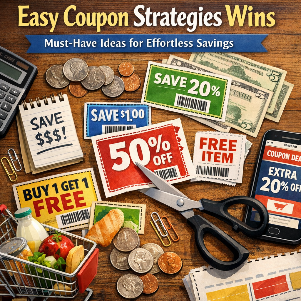 Illustration of Easy Coupon Strategies Wins: Must-Have Ideas for Effortless Savings