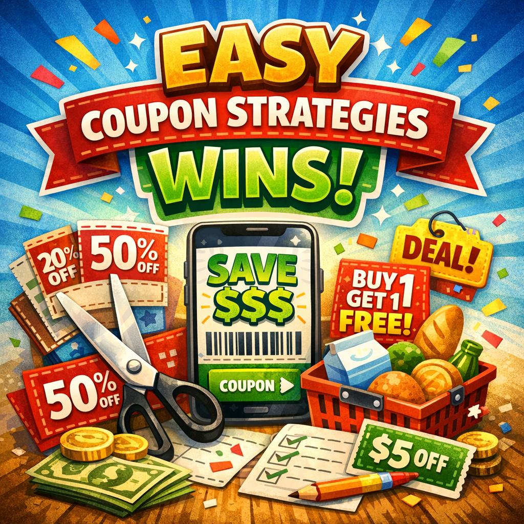 Illustration of Easy Coupon Strategies Wins: Must-Have Ideas for Effortless Savings