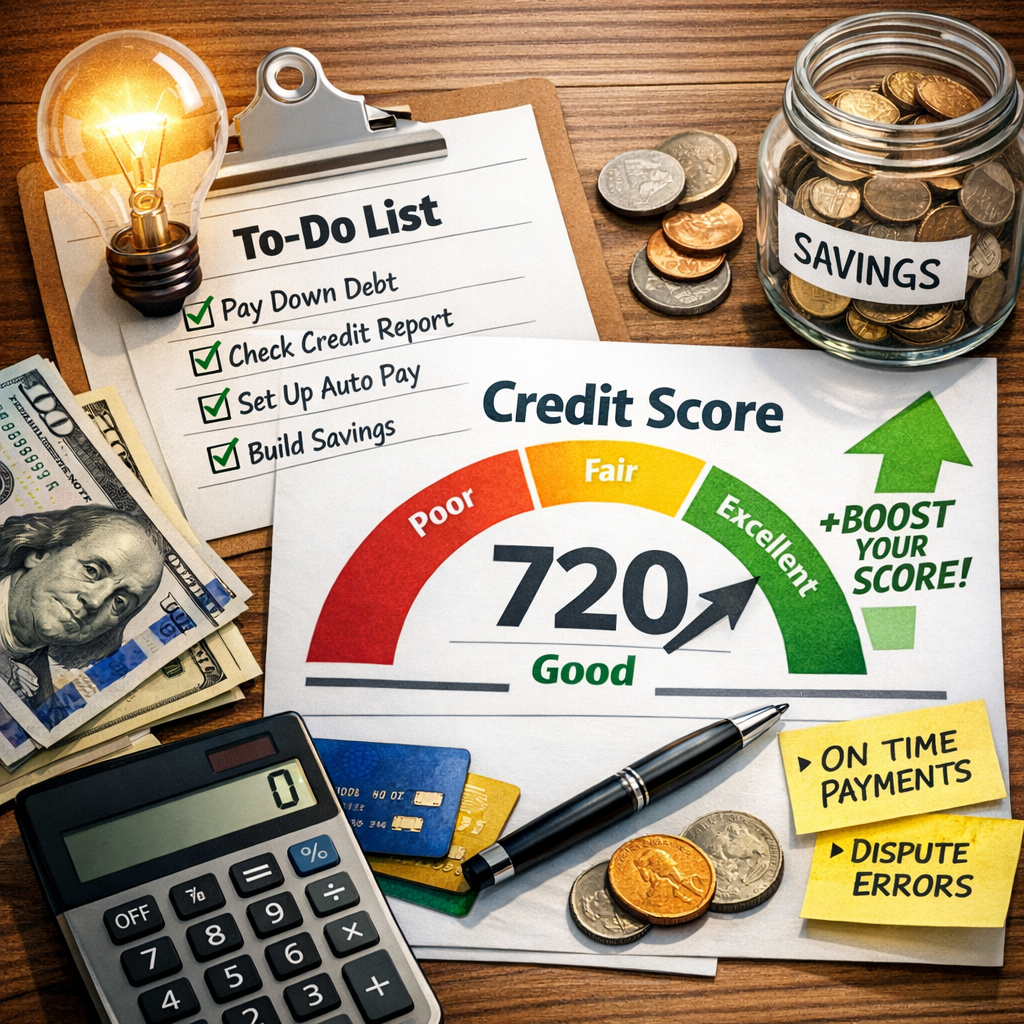 Illustration of Easy Credit Score Improvement Wins: Must-Have Ideas for Fast Success