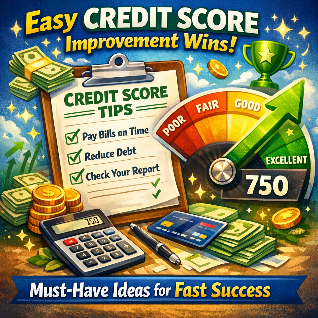 Illustration of Easy Credit Score Improvement Wins: Must-Have Ideas for Fast Success