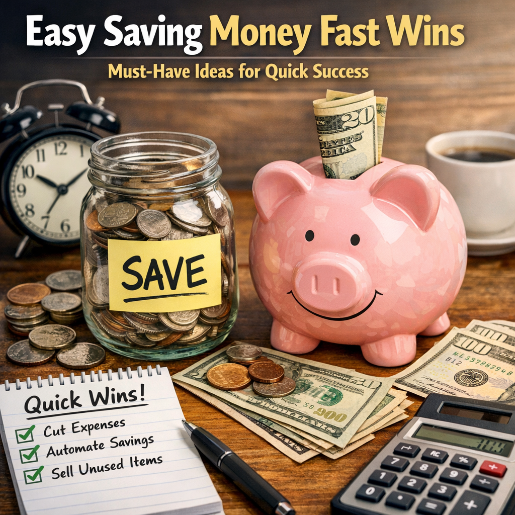 Illustration of Easy Saving Money Fast Wins: Must-Have Ideas for Quick Success