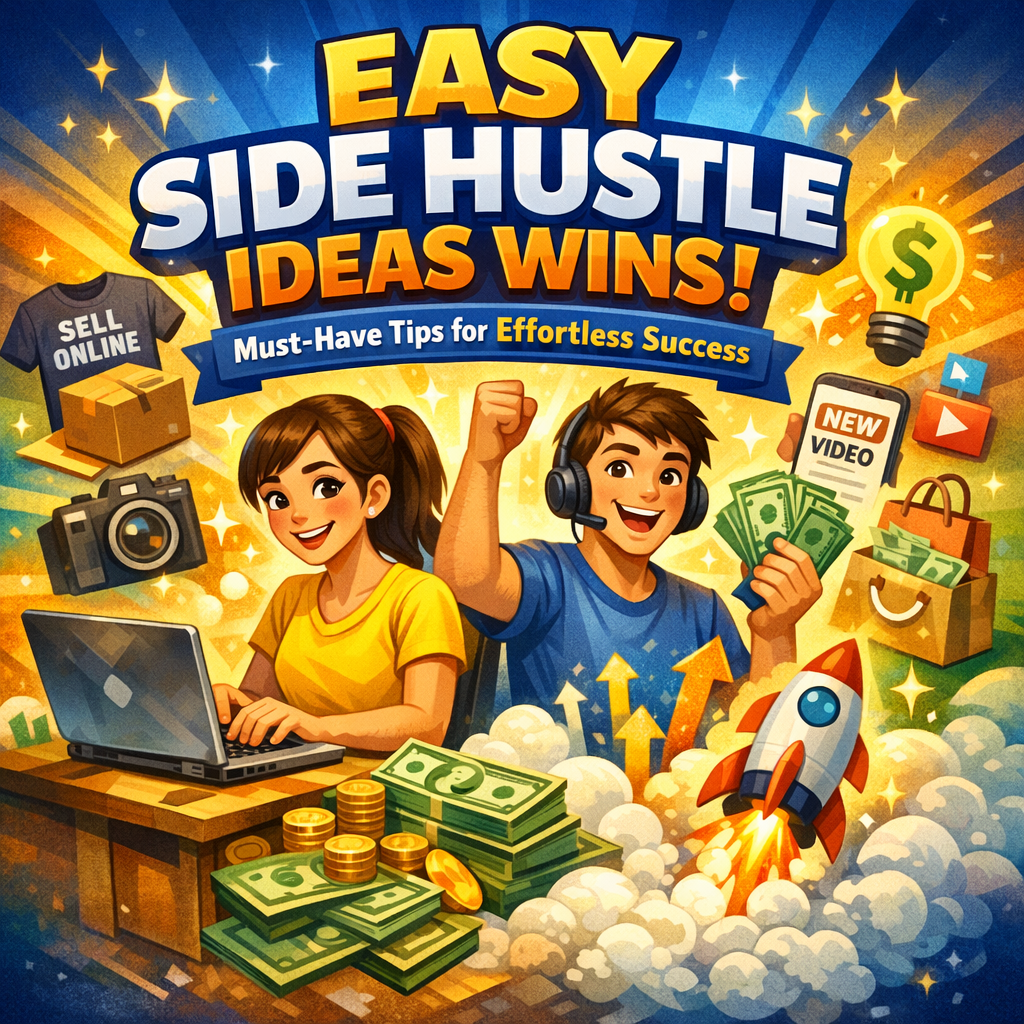 Illustration of Easy Side Hustle Ideas Wins: Must-Have Tips for Effortless Success