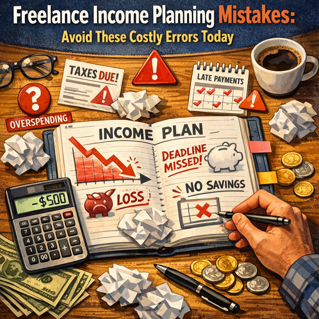 Illustration of Freelance Income Planning Mistakes: Avoid These Costly Errors Today