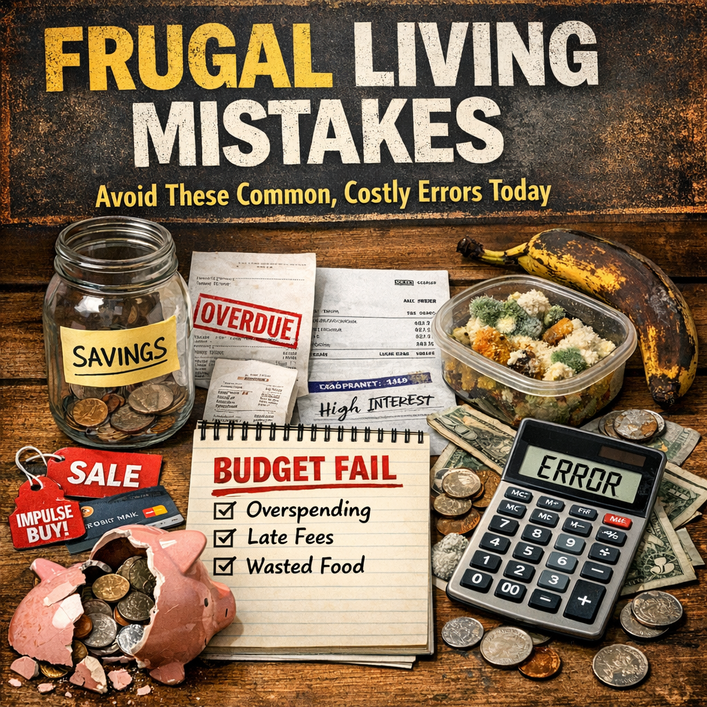 Illustration of Frugal Living Mistakes: Avoid These Common, Costly Errors Today