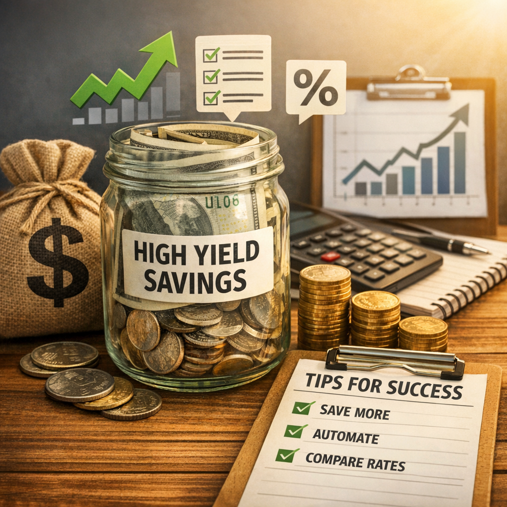 Illustration of High Yield Savings Accounts Strategies: Simple, Must-Have Tips for Success