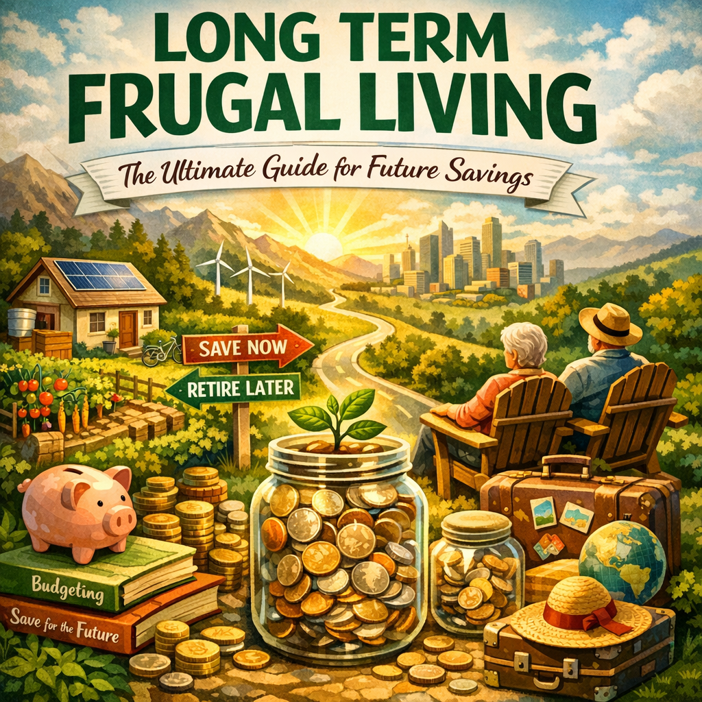 Illustration of Long Term Frugal Living: The Ultimate Guide for Future Savings