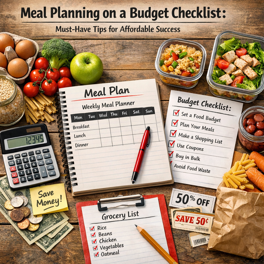 Illustration of Meal Planning on a Budget Checklist: Must-Have Tips for Affordable Success