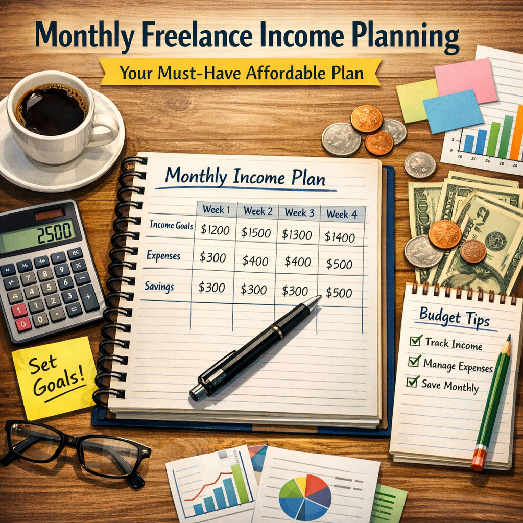 Illustration of Monthly Freelance Income Planning: Your Must-Have Affordable Plan