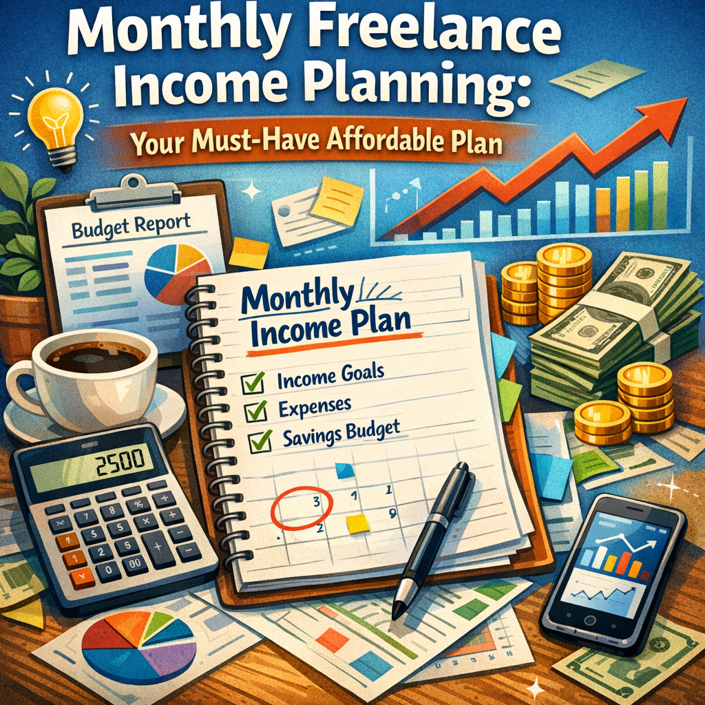 Illustration of Monthly Freelance Income Planning: Your Must-Have Affordable Plan