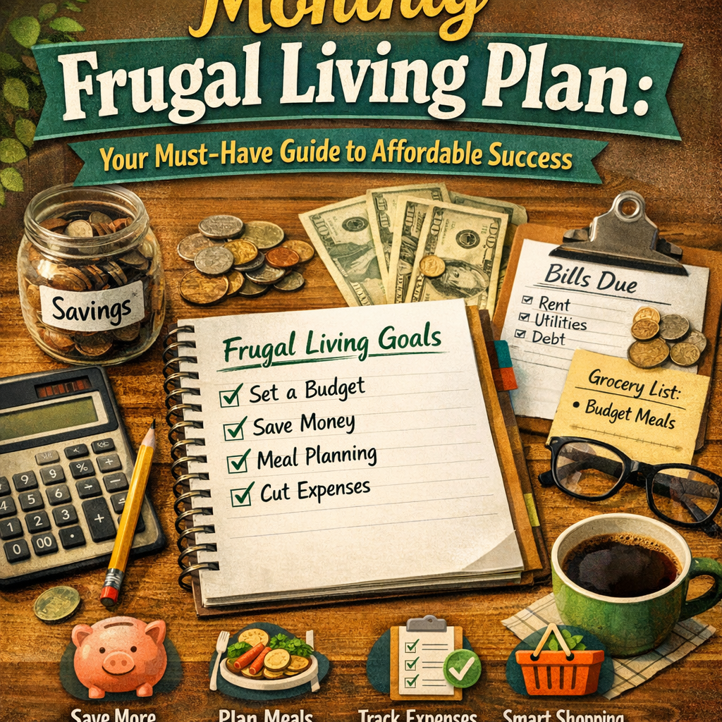 Illustration of Monthly Frugal Living Plan: Your Must-Have Guide to Affordable Success