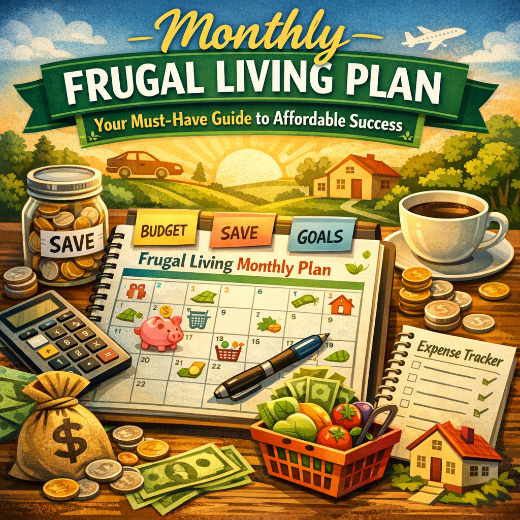 Illustration of Monthly Frugal Living Plan: Your Must-Have Guide to Affordable Success