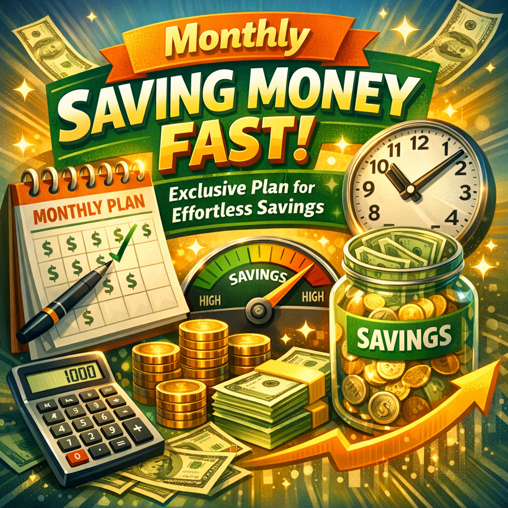 Illustration of Monthly Saving Money Fast: Exclusive Plan for Effortless Savings