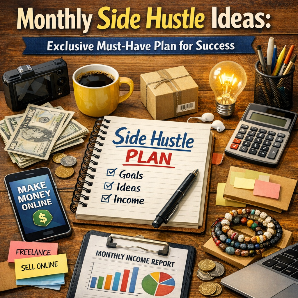 Illustration of Monthly Side Hustle Ideas: Exclusive Must-Have Plan for Success