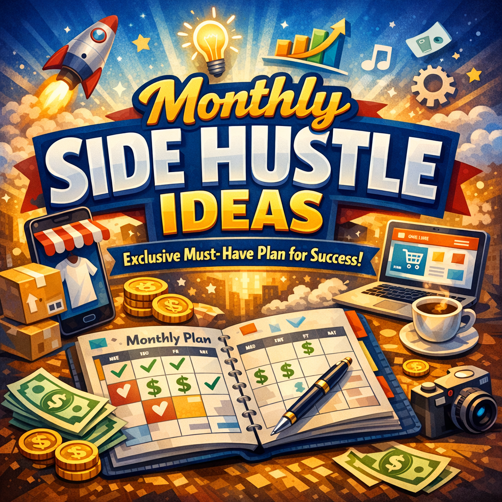 Illustration of Monthly Side Hustle Ideas: Exclusive Must-Have Plan for Success