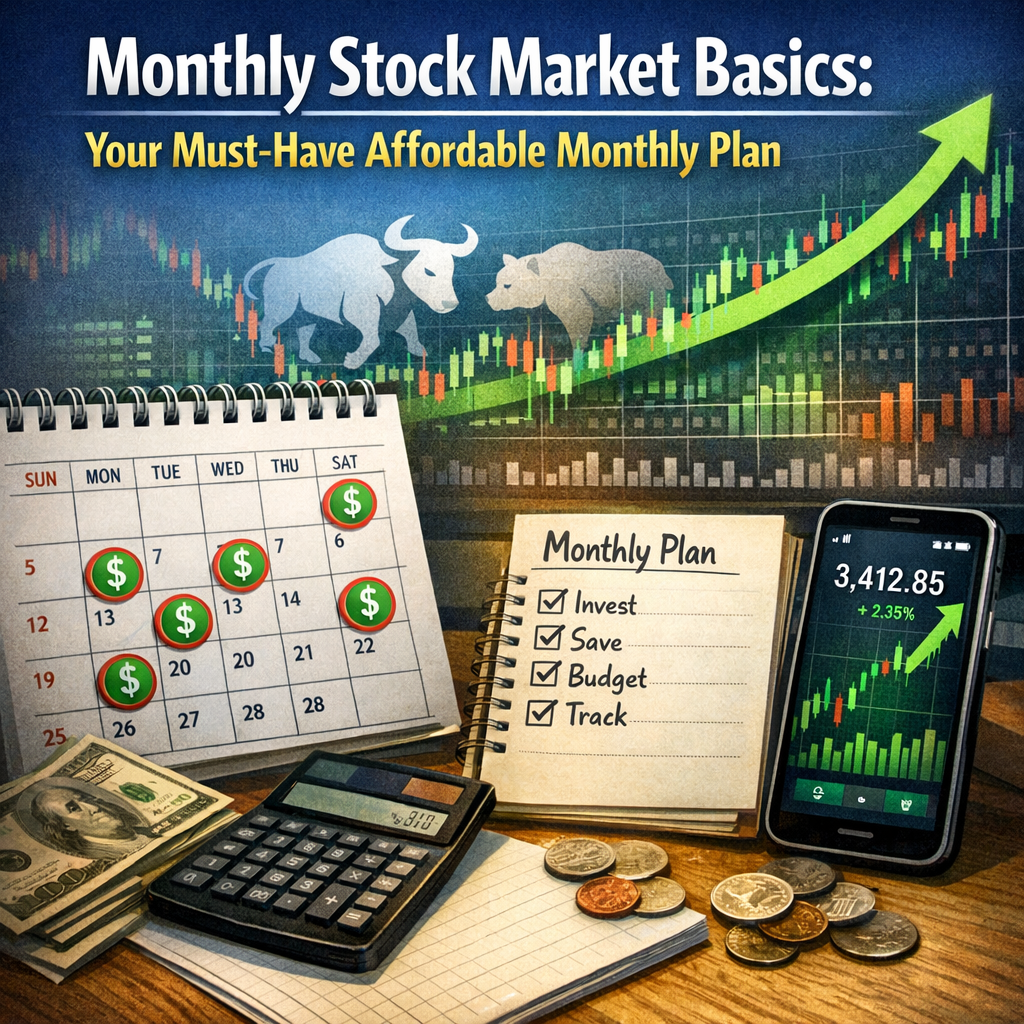 Illustration of Monthly Stock Market Basics: Your Must-Have Affordable Monthly Plan