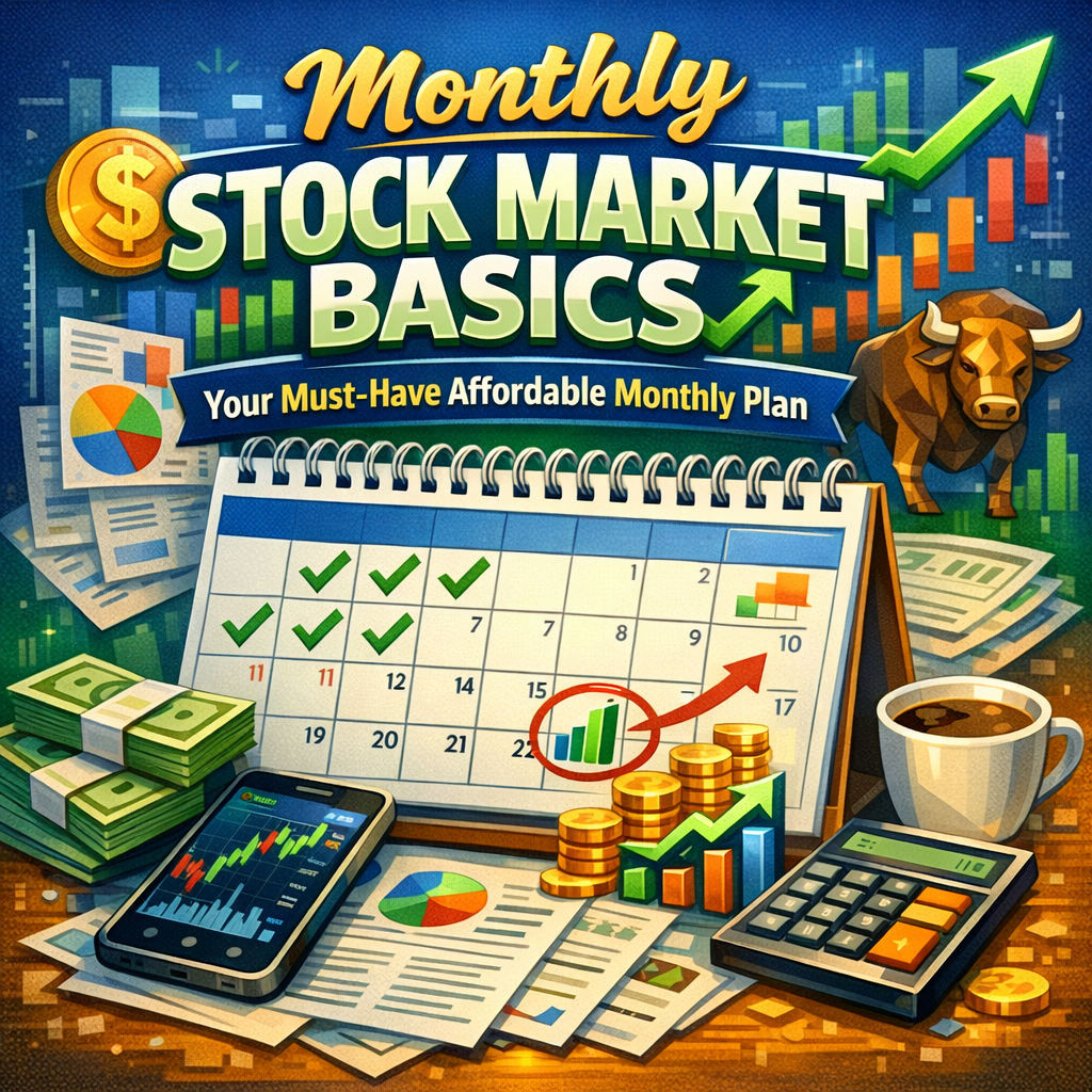 Illustration of Monthly Stock Market Basics: Your Must-Have Affordable Monthly Plan