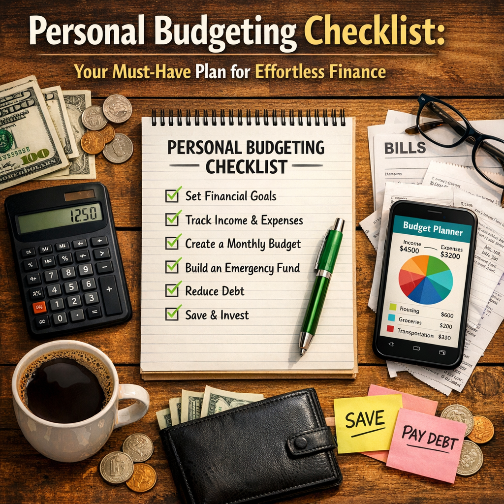 Illustration of Personal Budgeting Checklist: Your Must-Have Plan for Effortless Finance