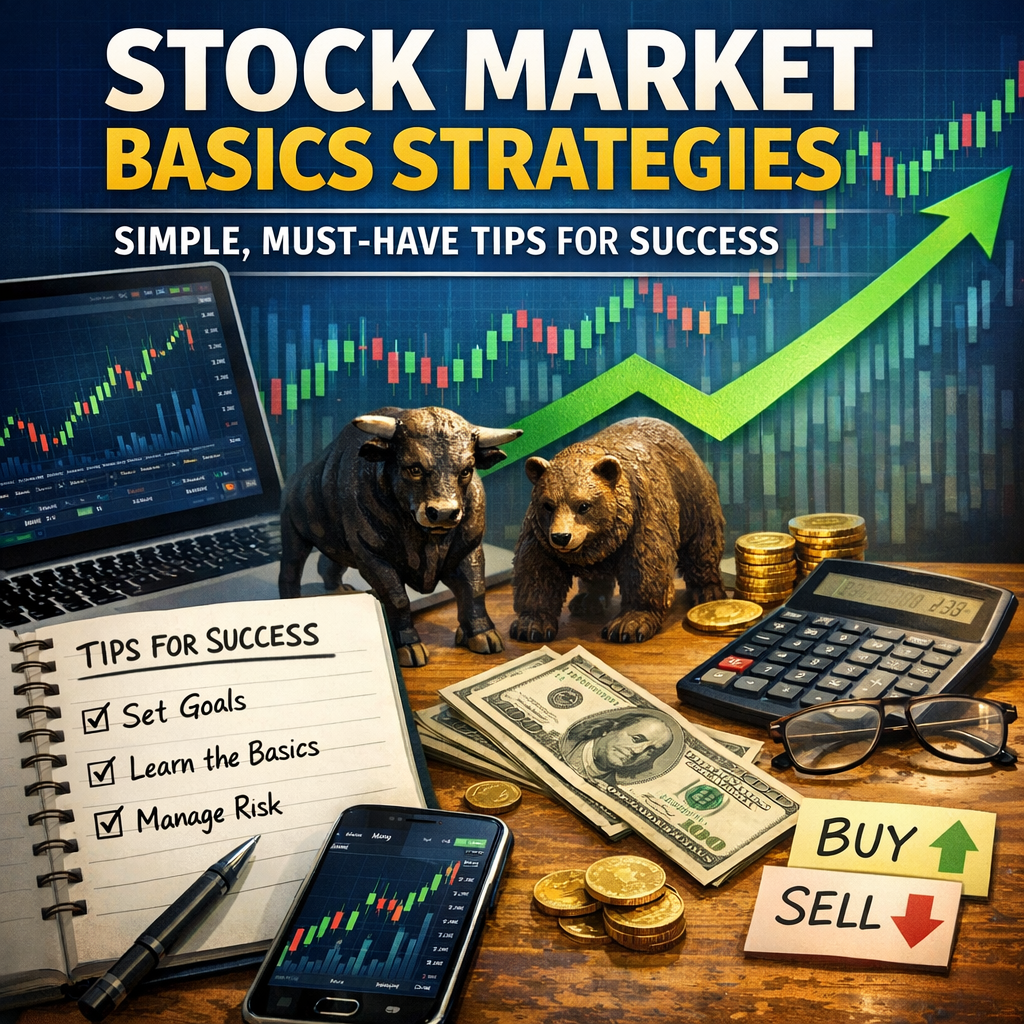 Illustration of Stock Market Basics Strategies: Simple, Must-Have Tips for Success
